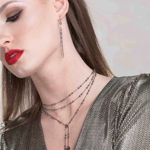 HUNTER  fringe bell lariat necklace ( gold)